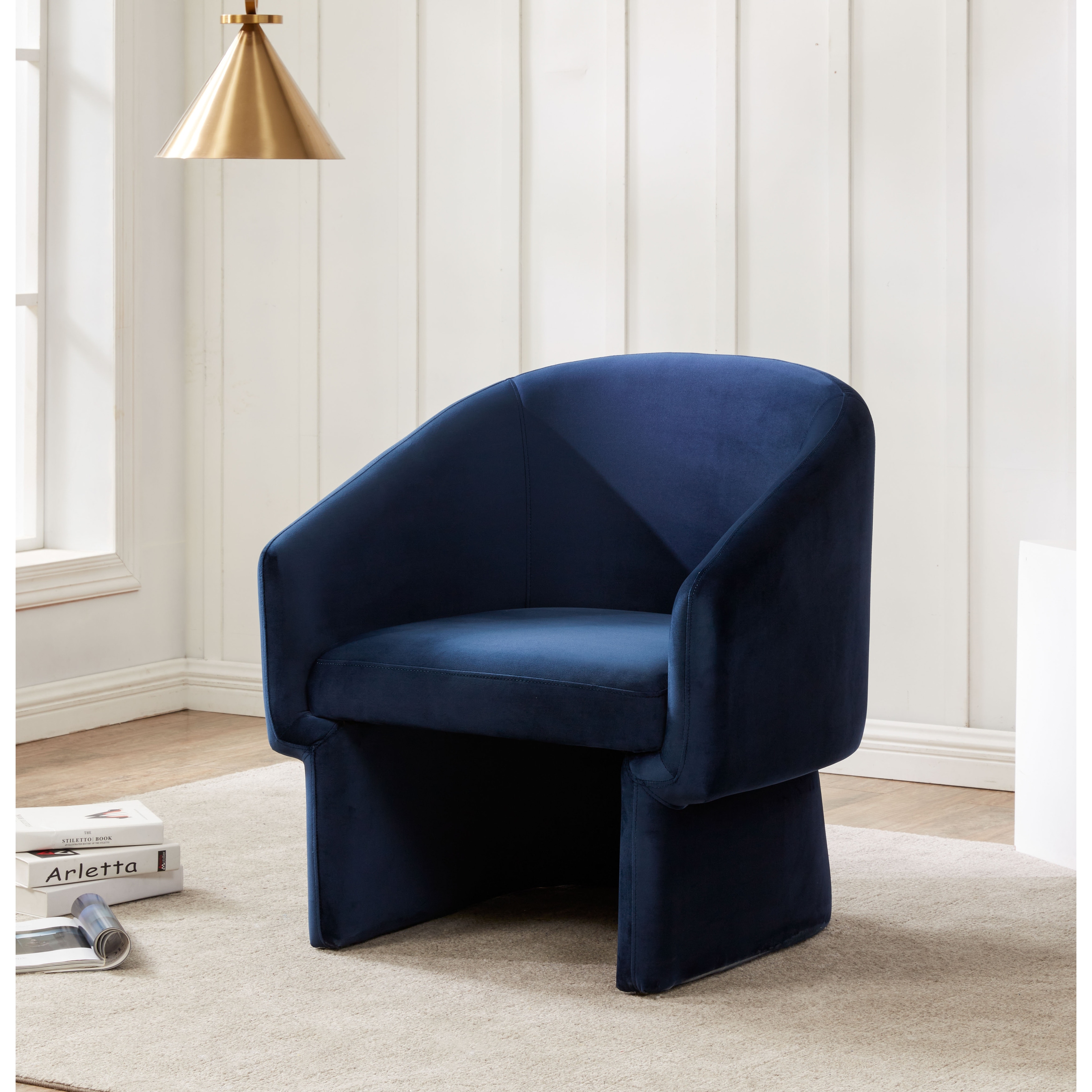 SAFAVIEH Couture Susie Barrel Back Accent Chair Fully Assembled 29.5 IN W x 28.7 IN D x 31.5 IN H