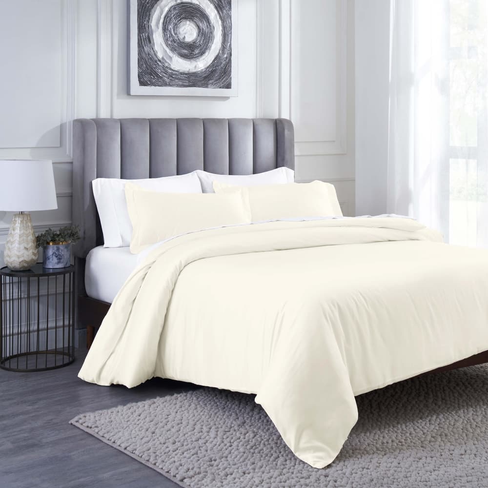 Superior Modal From Beechwood 400 Thread Count Solid Duvet Cover Set