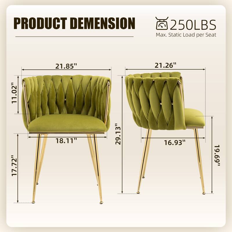 Makeup Chair, Home Backrest Light Luxury Dining Chair, Balcony Table Edge Chair (set of 2)