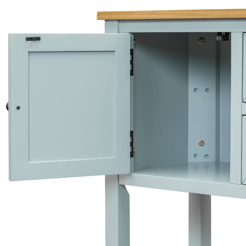 Cambridge Series Ample Storage Vintage Console Table with Four Small Drawers and Bottom Shelf for Living Rooms and Kitchens