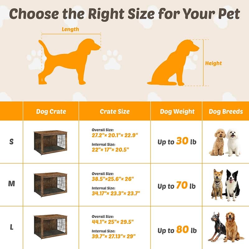 Wooden Dog Kennel Furniture, Heavy Duty End Table Pet Crate