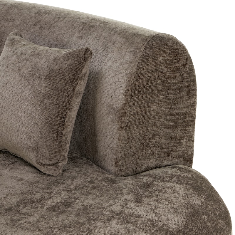 Christopher Knight Home - Curved 140" Upholstered Sectional Sofa with High-Density Fully Compressed Sponge and Chaise Lounge