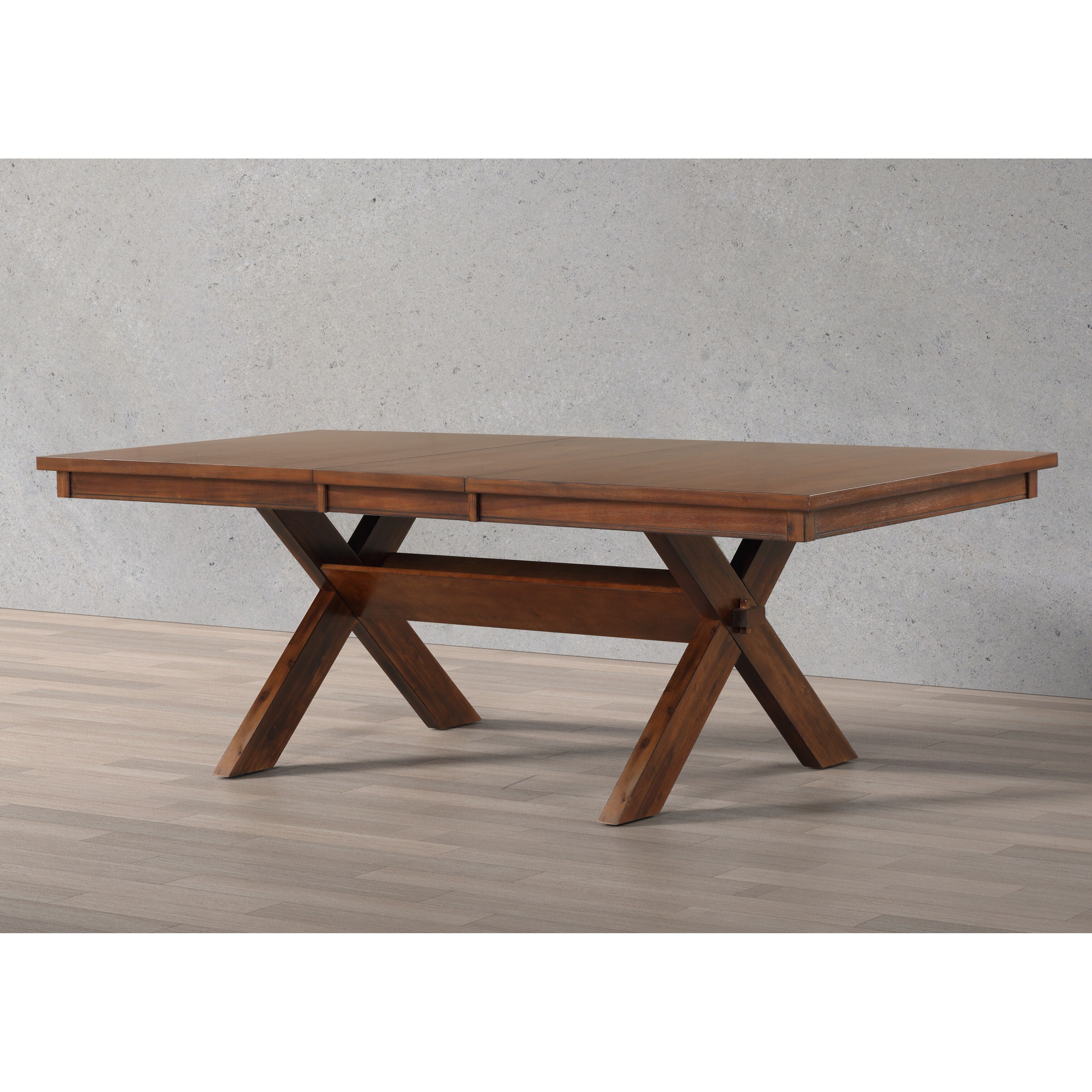 Roundhill Furniture Karven Wood Trestle Extendable Dining Table
