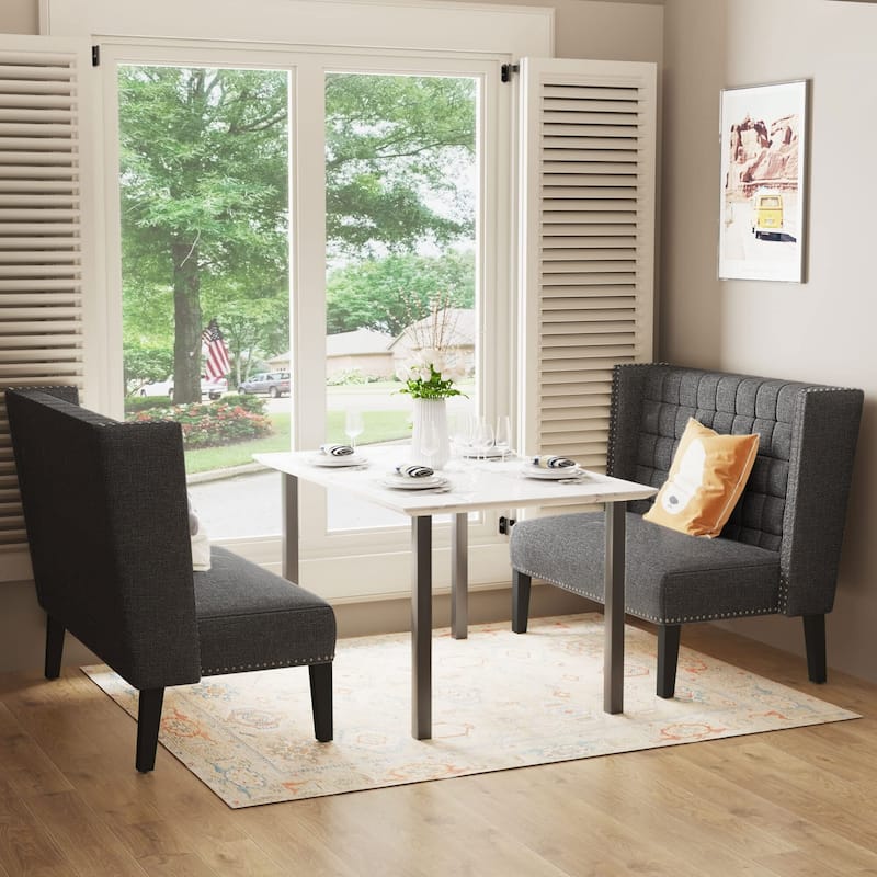 Settee couch,Modern Loveseat Settee Bench Sofa 2-Seat Sofa Couch Tufted Love Seat Dining Bench with Nail Head for Living Room