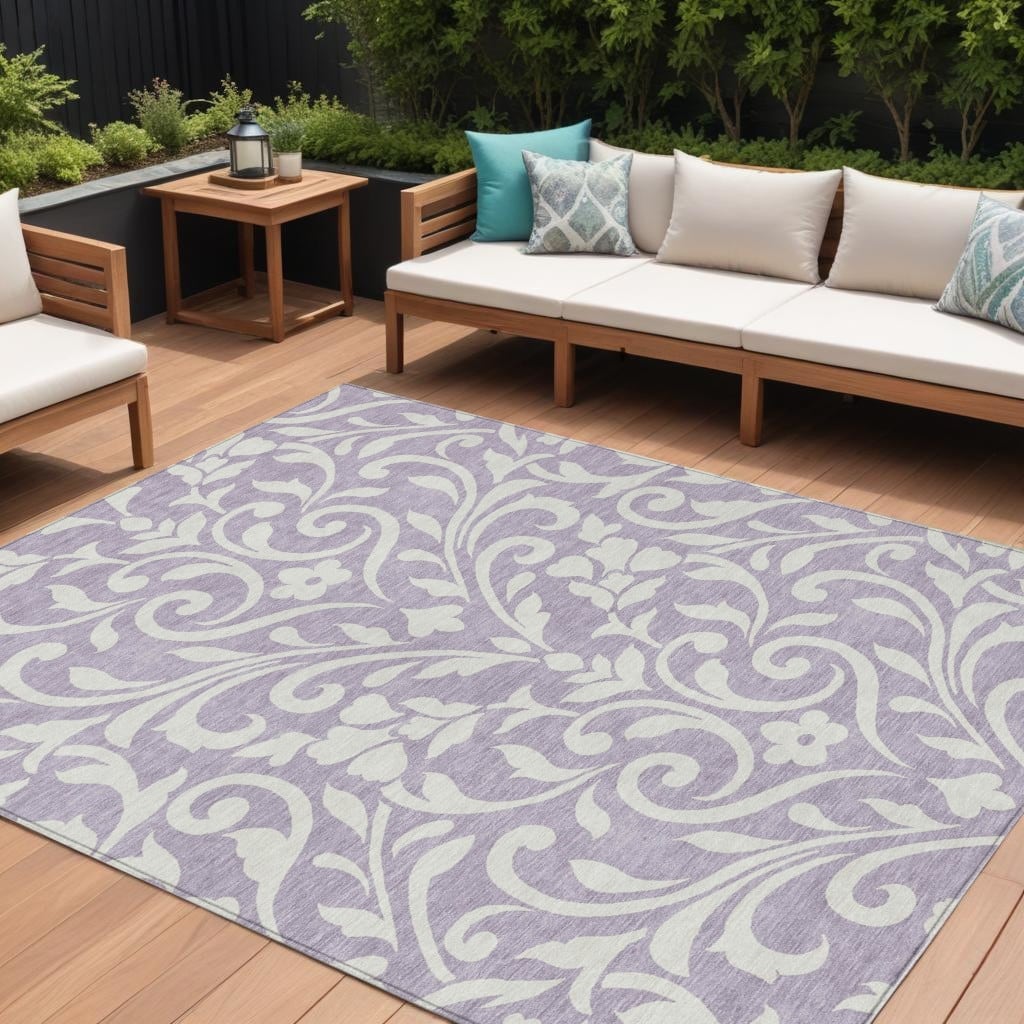 HomeRoots Floral Transitional Rectangle Outdoor Rug