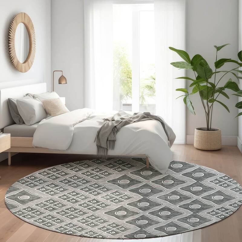Premium Washable Super Soft Modern Cooper Mayfield Rug - Gray - 8' x 8'