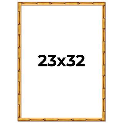23x32 Frame Gold Bamboo Solid Wood Picture Frame | 1 Inch Moulding