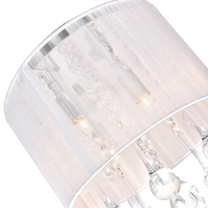 Water Drop 4 Light Drum Shade Flush Mount With Chrome Finish
