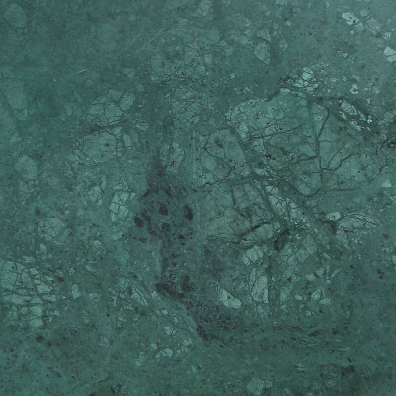 Walker Green Marble and Gold Round Nesting Coffee Table, 32"W x 32"D x 19"H by Sevita - 32"W x 32"D x 19"H