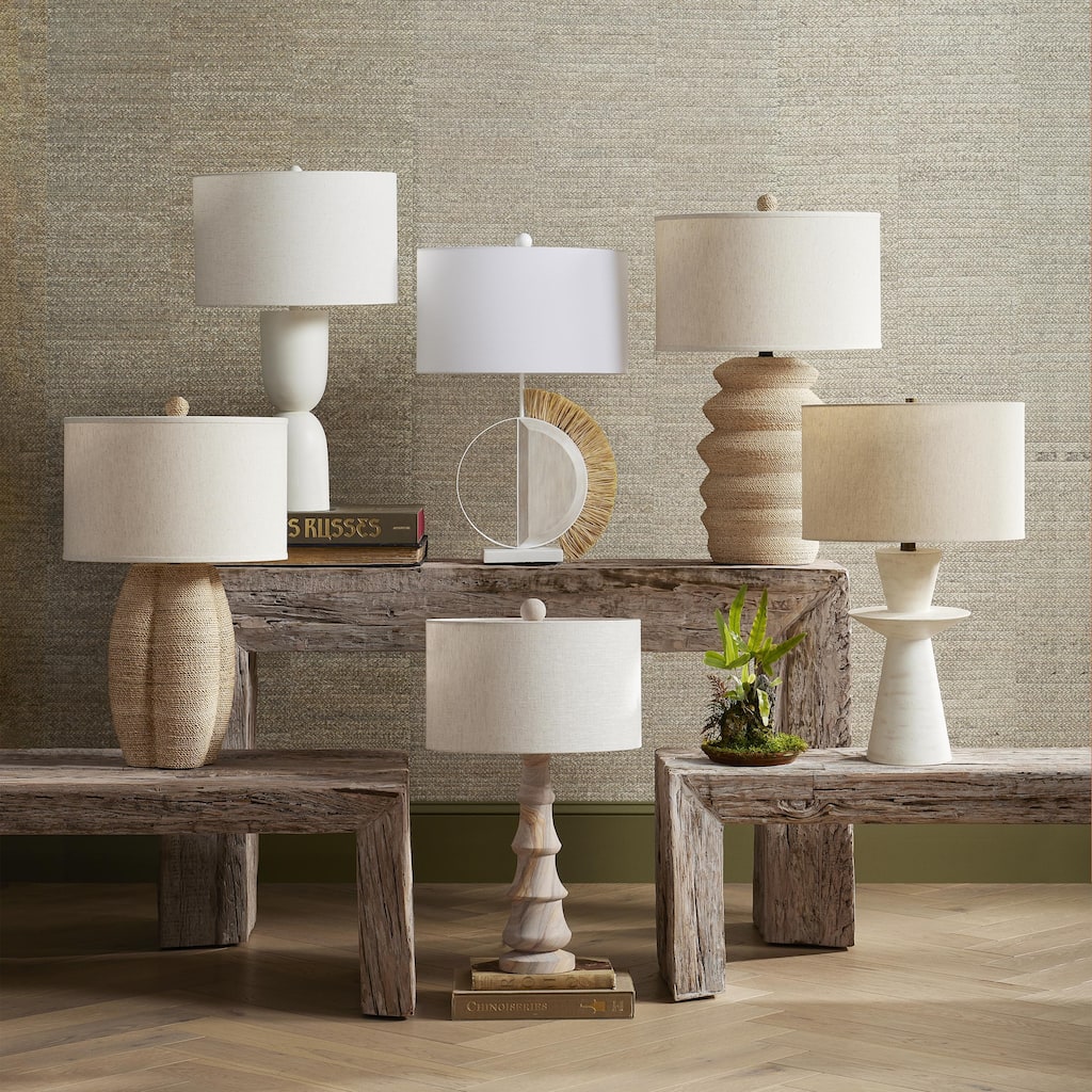 Currey & Company Linz White Table Lamp - 29.25"h x 18"dia