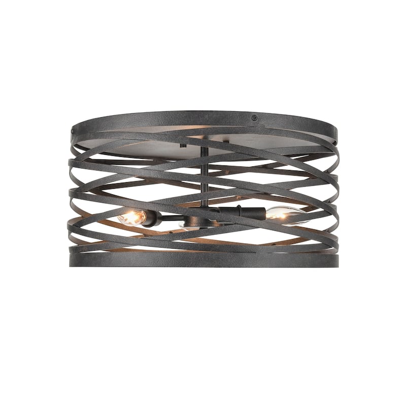 929 Lighting 3 Light Metal Flush Mount Ceiling Fixture in Multiple Finishes