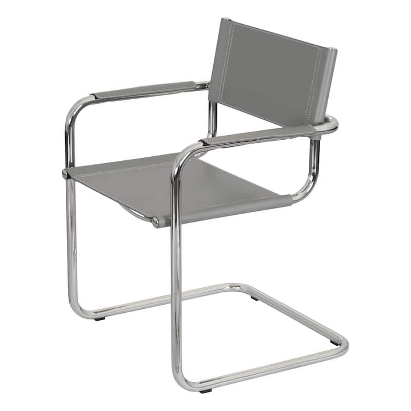 Breuer Chair Company Mart Stam Cantilever Armchair Arm Chair w/ Chrome Frame (Various Bonded Leather Colors)