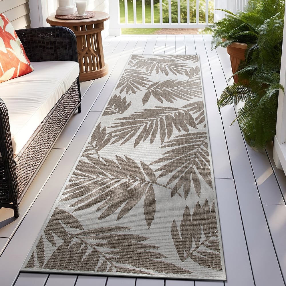 World Rug Gallery Floral Nature Inspired Indoor/Outdoor Area Rug