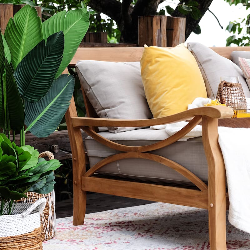 Cambridge Casual Lowell Teak Patio Daybed with Cushion