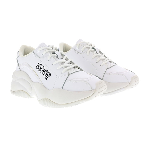 Versace Jeans Couture White Signature Classic Lace Up Sneakers. Opens flyout.