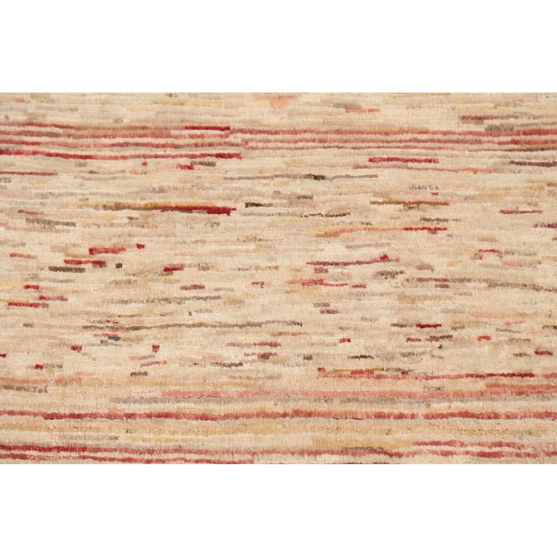 Striped Contemporary Gabbeh Kashkoli Wool Area Rug Hand-knotted Carpet - 2'4" x 4'0"