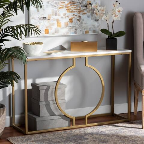 Samuel Modern and Contemporary Gold Finished Metal Console Table