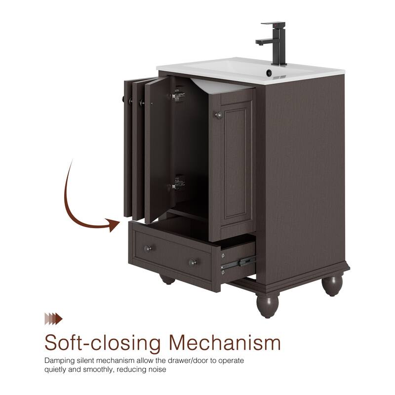 Bathroom Vanity with Sink Combo Set, Free Standing Bathroom Storage Cabinet