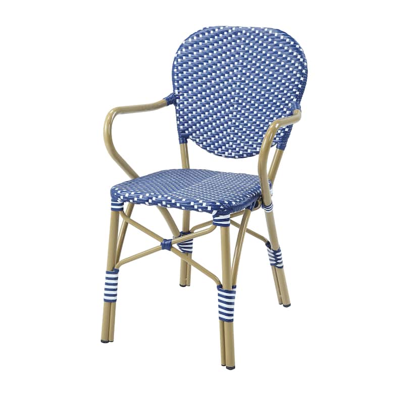 Courtnie French Blue PE Wicker Outdoor Dining Chairs (Set of 2) by Furniture of America - Set of 2