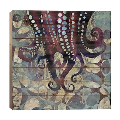 Metallic Ocean II Print On Wood by SpaceFrog Designs - Multi-Color