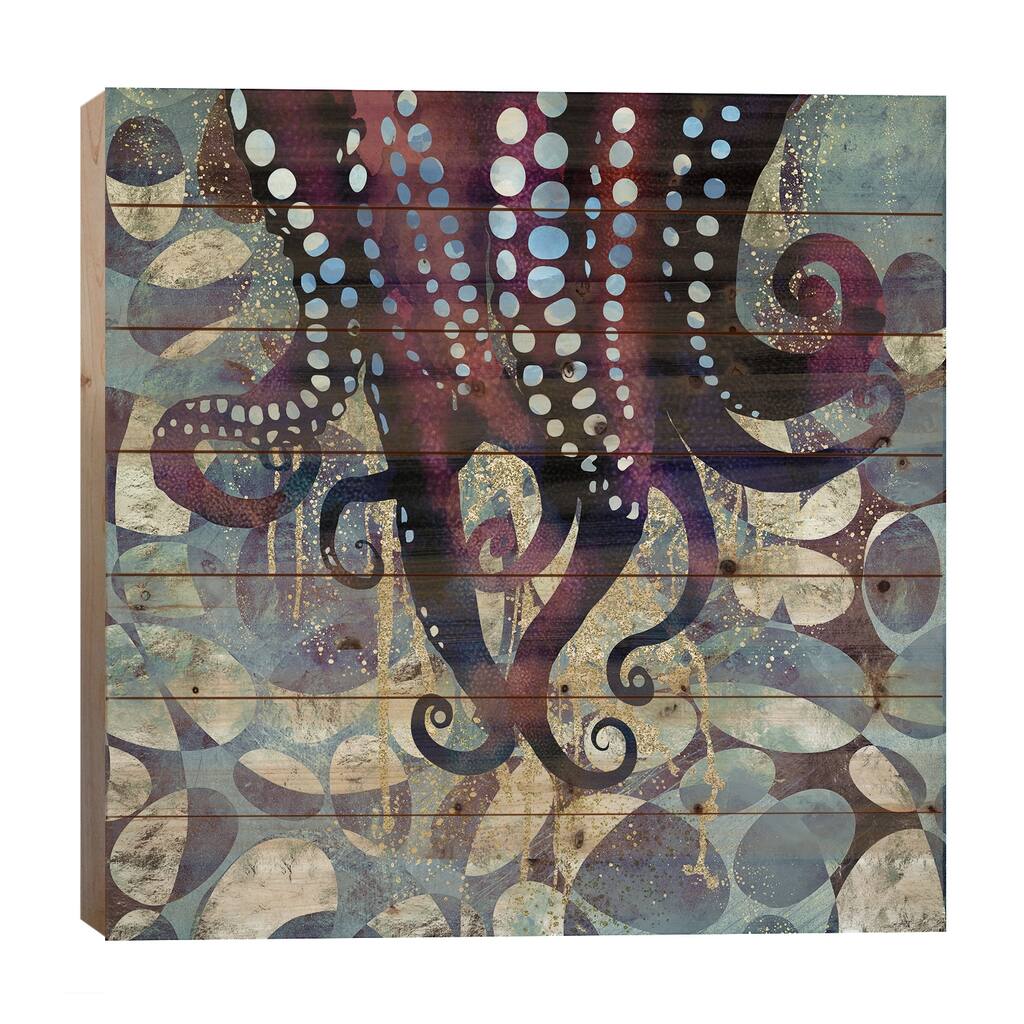 Metallic Ocean II Print On Wood by SpaceFrog Designs - Multi-Color