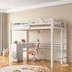 preview thumbnail 1 of 11, SogesSleep Twin Over Twin Loft Bed With Built-In-Desk White - Twin
