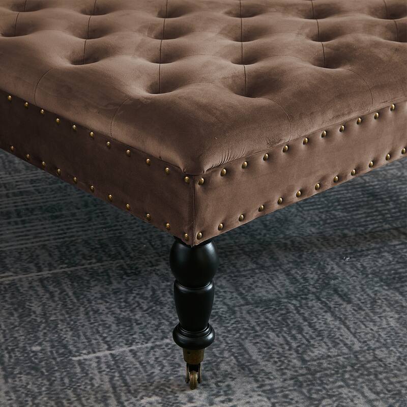 Home Soft Things Supersoft Tufted Coffee Table Ottoman - 33" x 33" x 18"