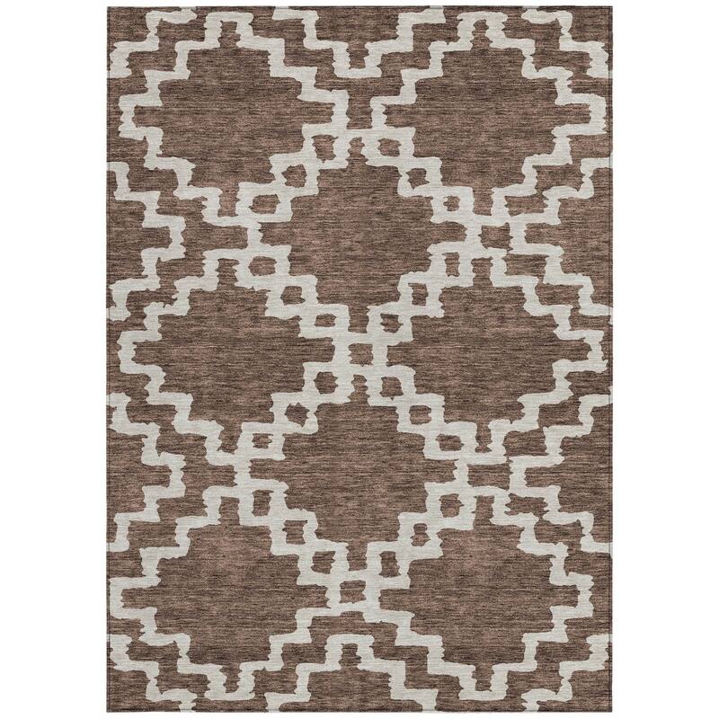 HomeRoots Geometric Transitional Rectangle Outdoor Rug