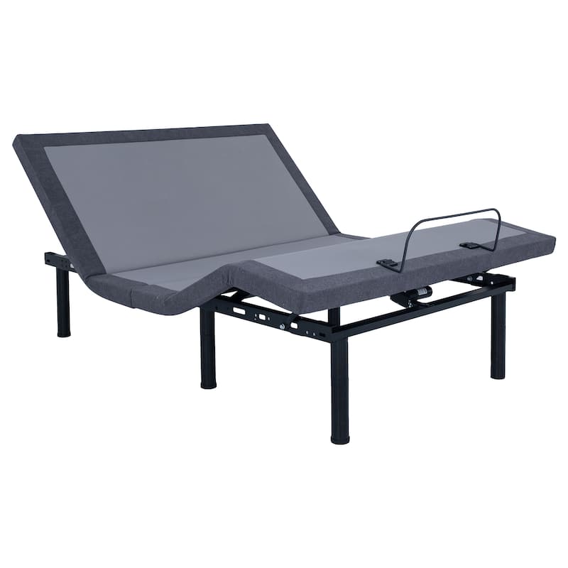 Negan Contemporary Adjustable Bed Base Grey and Black