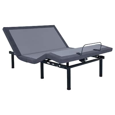 Negan Contemporary Adjustable Bed Base Grey and Black