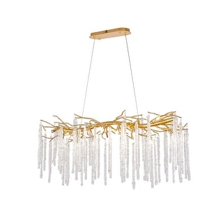 L47" Gold Aluminum Chandelier With Clear Glass - Bed Bath & Beyond ...