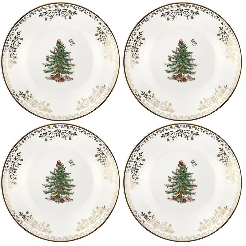 Spode Christmas Tree Set of 4 Gold Plates