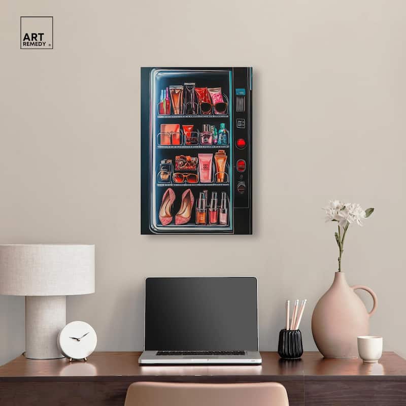 Fashion Vending Machine Canvas by Art Remedy, Gallery Wrapped