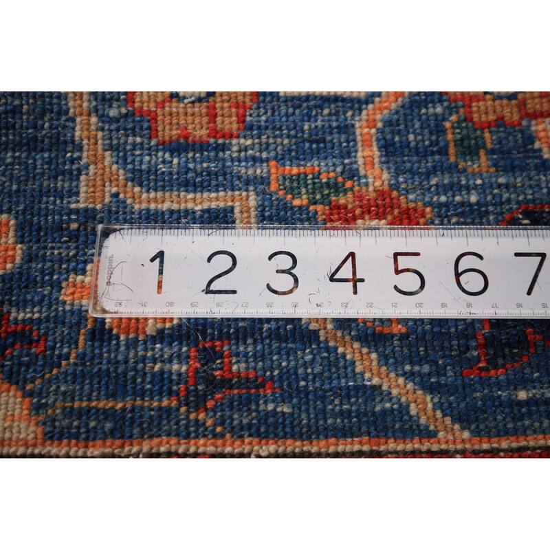Blue Vegetable Dye Ziegler Oriental Runner Rug Handmade Wool Carpet - 2'8" x 12'11"