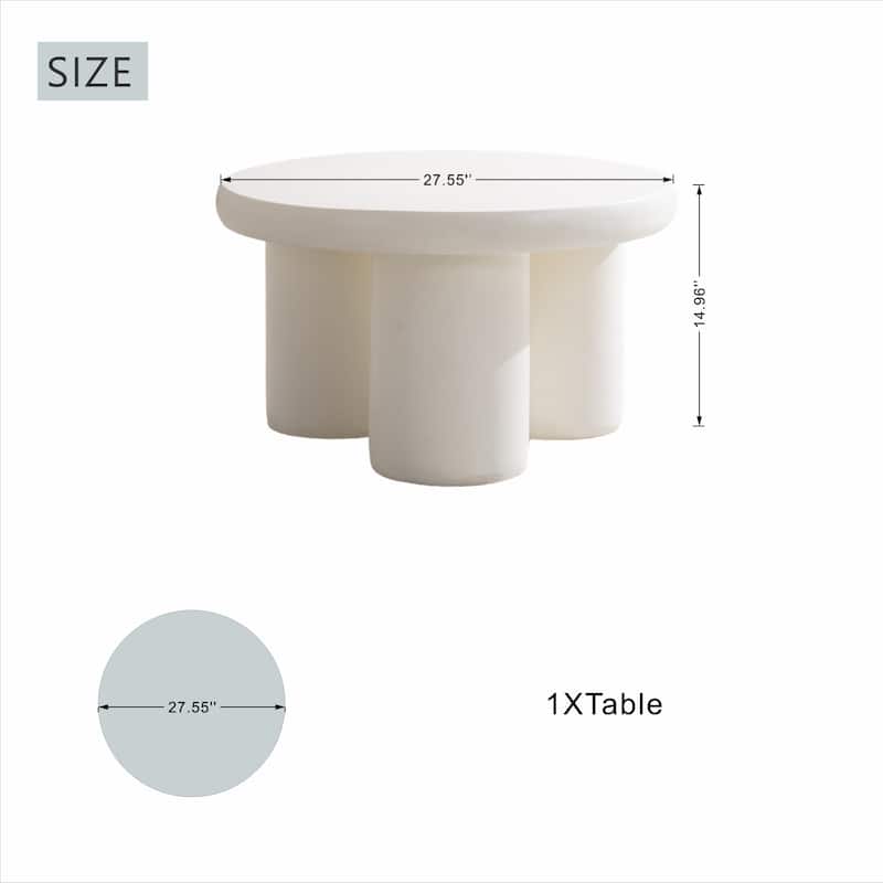 Durable Patio 27.55" Round Magnesium Oxide Coffee Table ( Included Rain Cover )