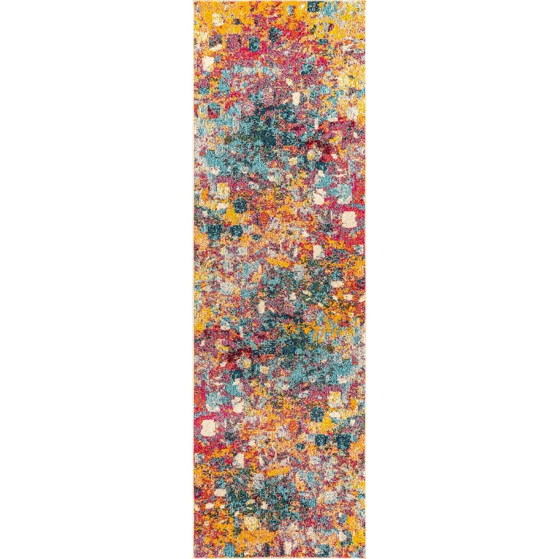 JONATHAN Y Dune POP Modern Abstract Area Rug - 2 X 8 - Multi/Yellow