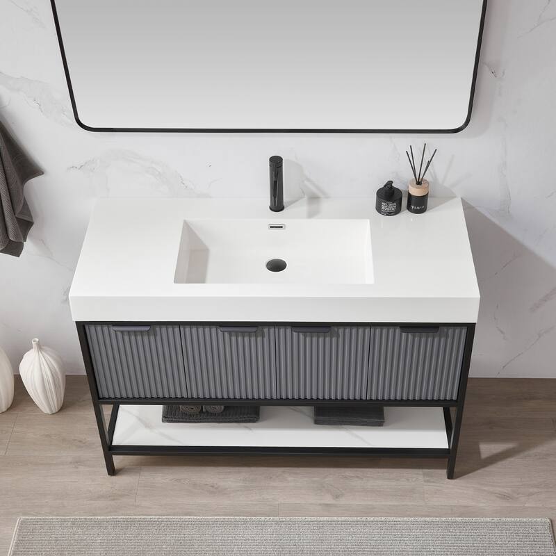Marcilla 48 in. Single Sink Bath Vanity with Stone Sink Top