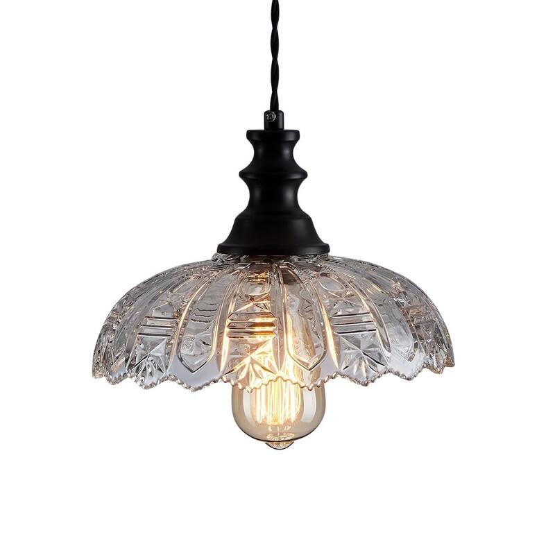 1 Light hanging plug light black kitchen light glass pendant light