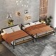 preview thumbnail 17 of 37, Metal Bunk Bed Retro Black Bed Frame with Ladder and Guardrail, Industrial Detachable Bunkbeds Convertible 2 Platform Beds