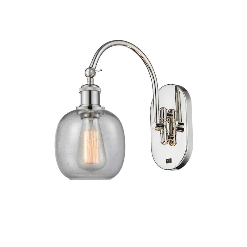 Innovations Lighting 518-1W-13-6 Belfast Sconce Belfast 13" Tall Wall - Polished Nickel / Seedy