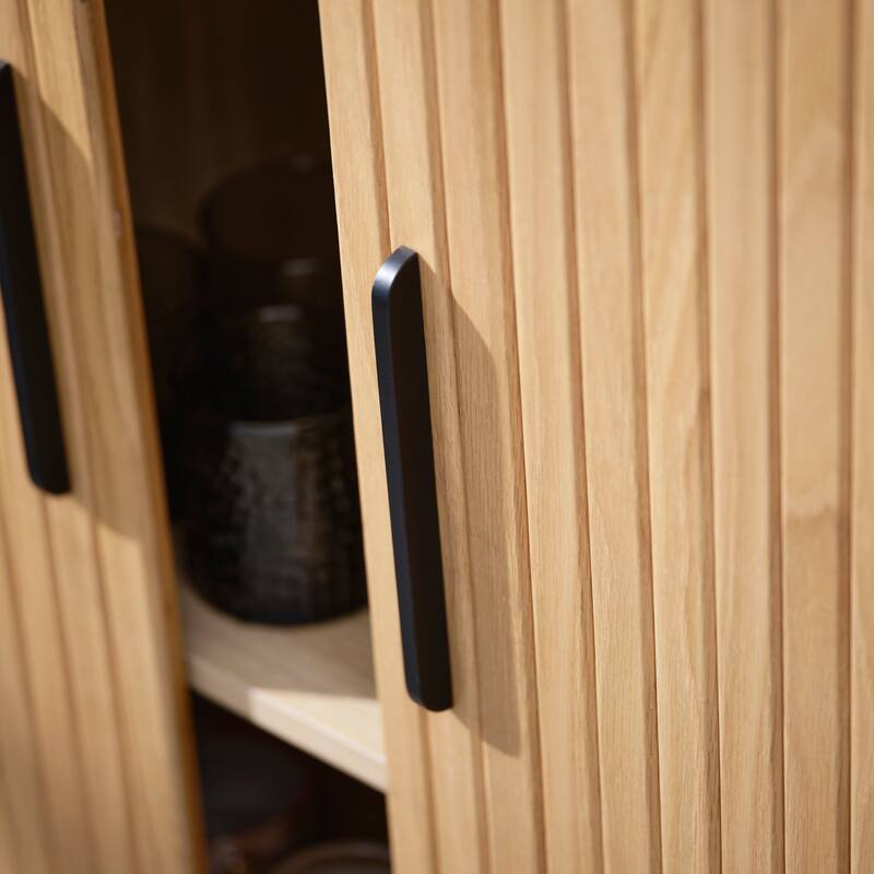Rye Studio Nicola Mid-Century Modern Rounded Sliding Door Cabinet 39"