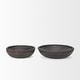 preview thumbnail 3 of 6, Wendell Dark Brown Wood w/ Wood Beads Round Bowls - 12.0L x 3.3W x 12.0H