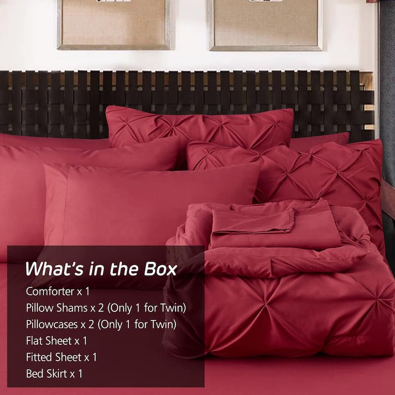 8 Pieces Pintuck Comforter Set