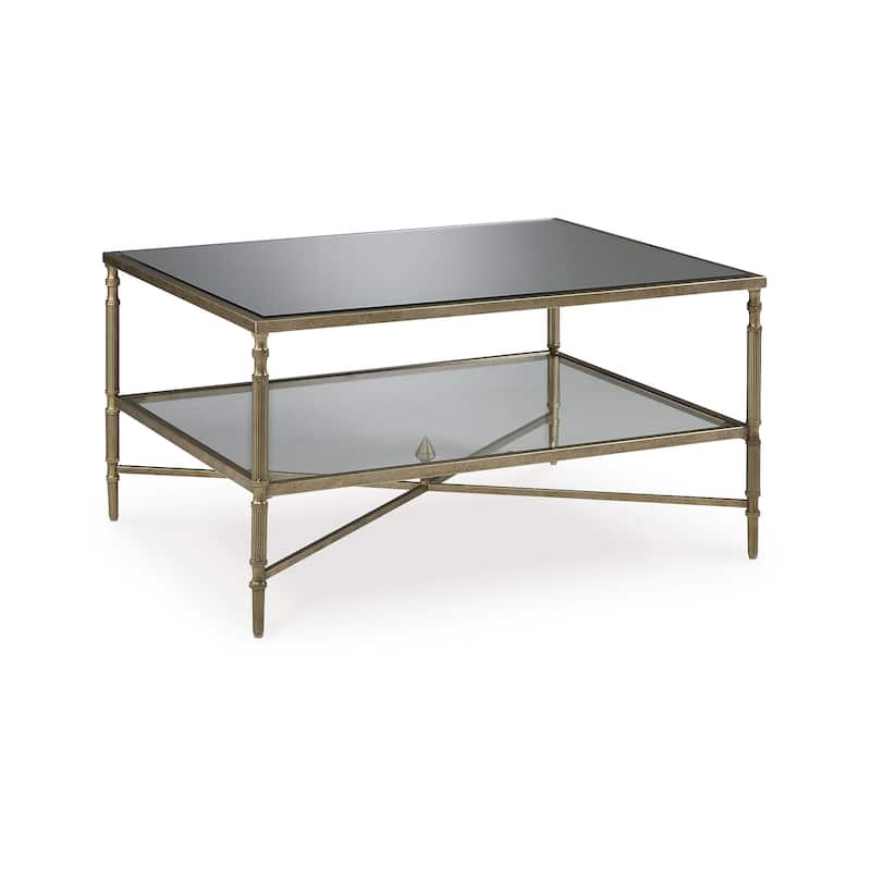 Signature Design by Ashley Cloverty Aged Gold Coffee Table - 37.75" W x 28" D x 19.25" H