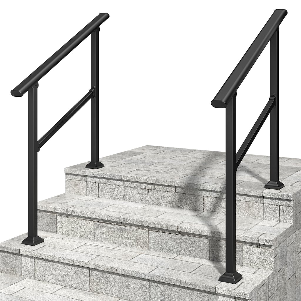 Hand Rails for Outdoor Steps, 2-3 Step Handrail 2 Pack