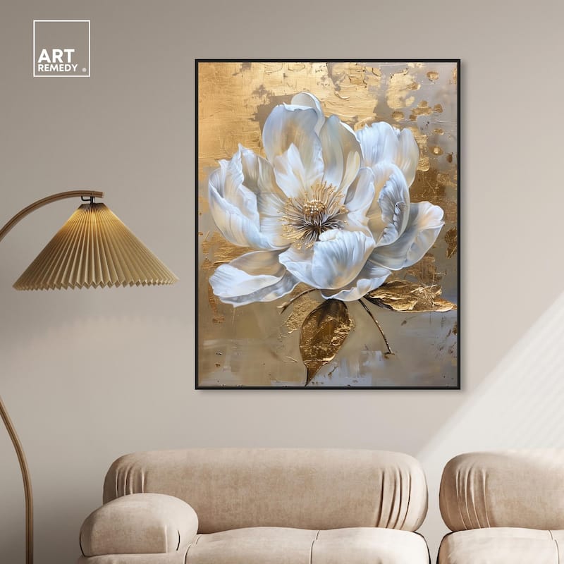 Athenas Flower Canvas Glamorous Feminine Wall Art by Art Remedy