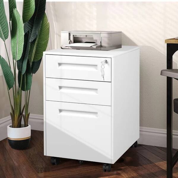 Superday 3drawer Rolling Metal Locking File (B) Bed Bath