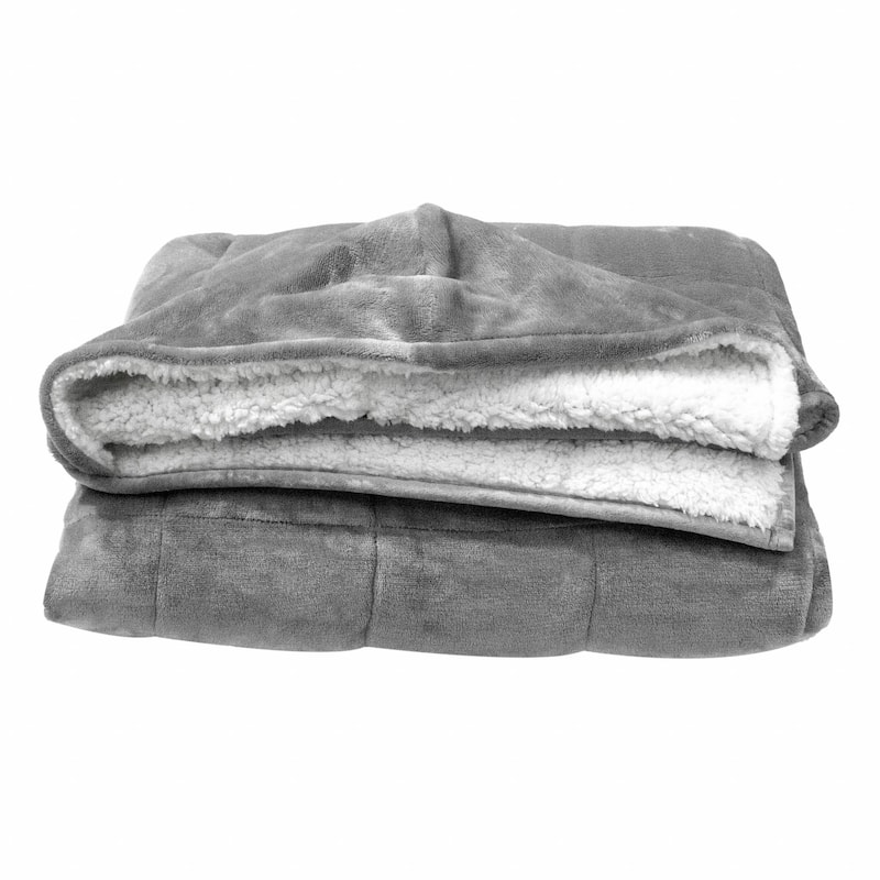 Grey Deluxe Hooded Weighted Velvet Throw Blanket On Sale Bed Bath