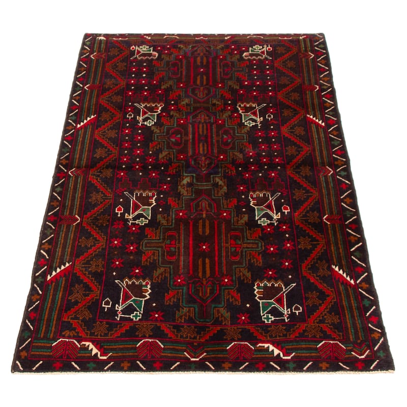 Teimani Red Rug 3'9" x 6'8" - 3'9 x 6'8