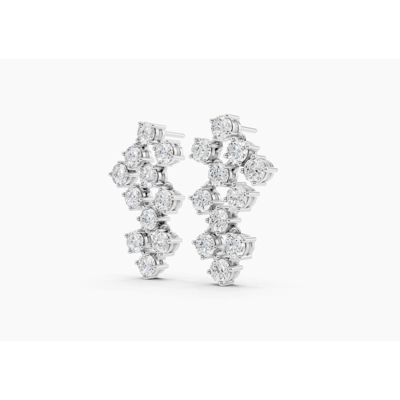 14K Gold Chandelier Lab Grown Diamond Fashion Drop Earrings 2.24 CTTW